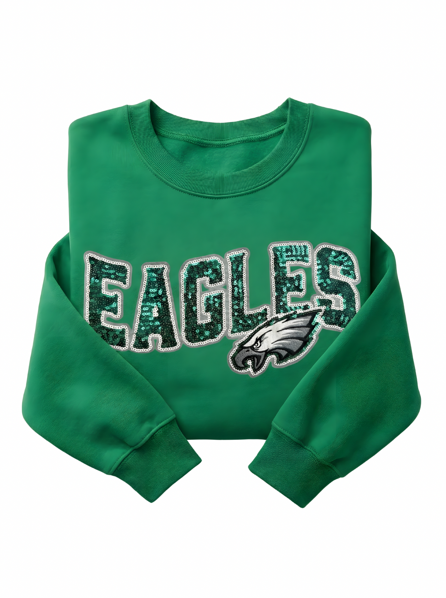 Custom Eagles Sweatshirt with Chenille Patch | Philadelphia Eagles Game Day Crewneck