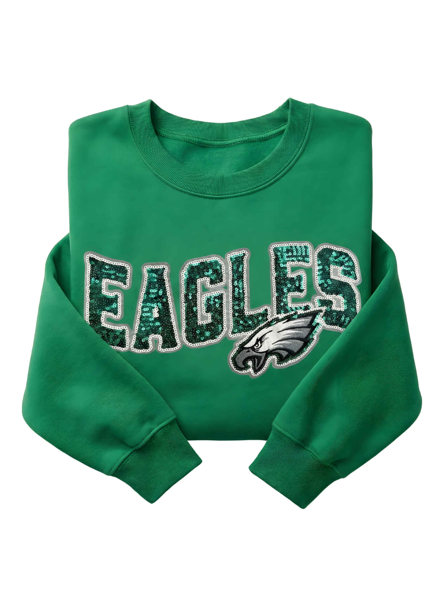 Custom Eagles Sweatshirt with Chenille Patch | Philadelphia Eagles Game Day Crewneck