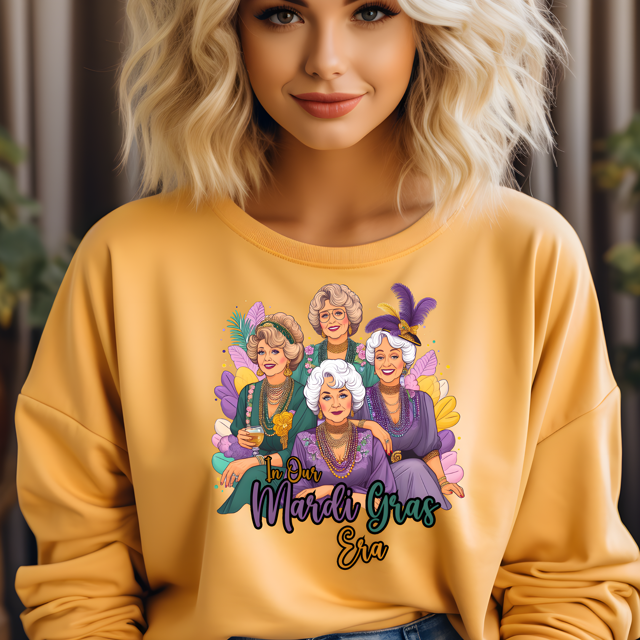 Mardis Gras Era design printed on soft cotton tee and sweatshirt, featuring motivational graphic tee