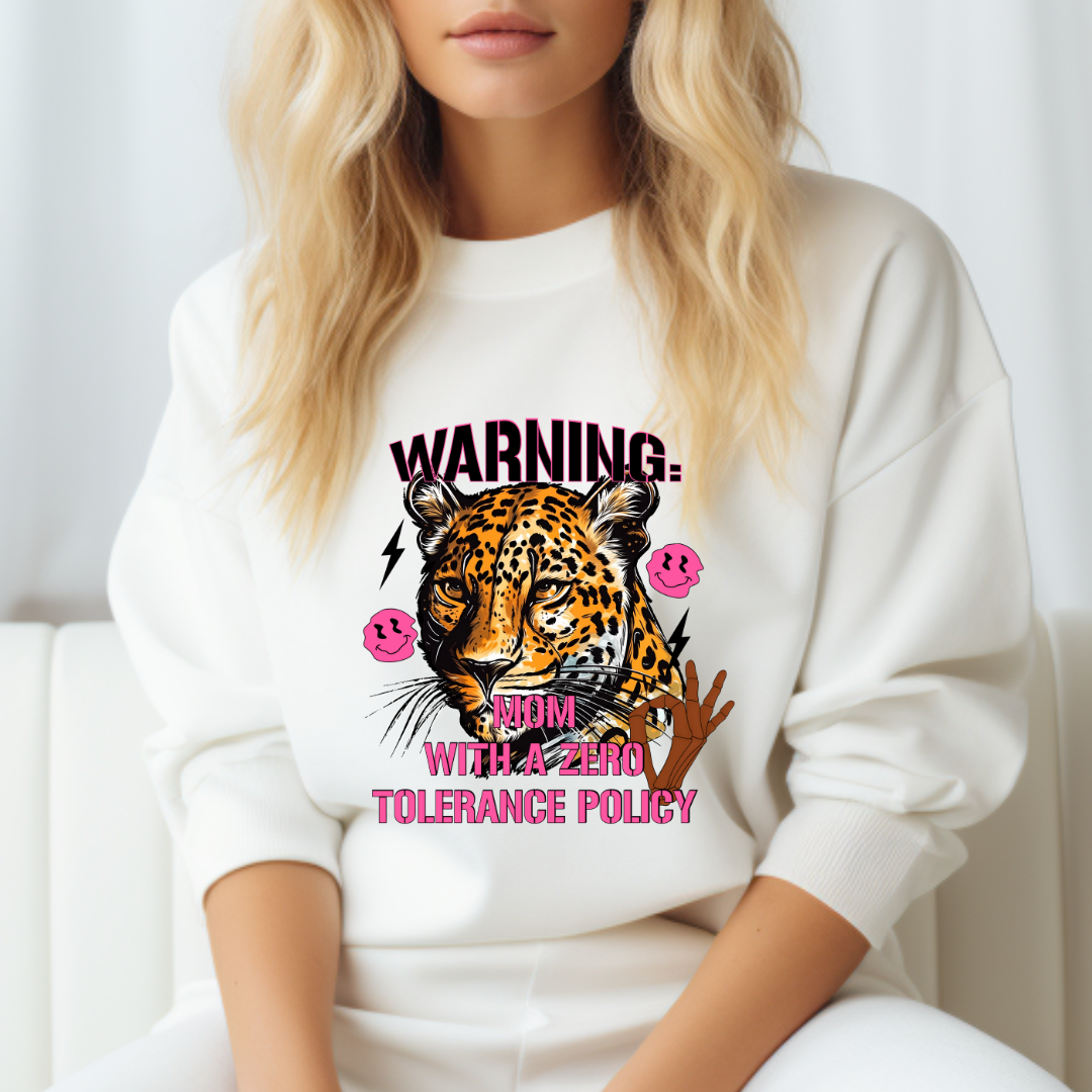 Zero Tolerance design printed on soft cotton tee and sweatshirt, featuring motivational graphic tee