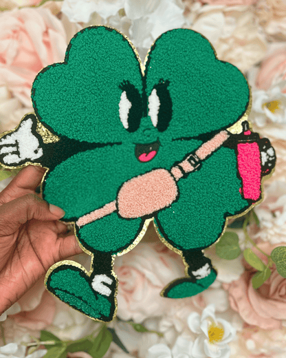 Bougie Clover Chenille Patch - PATCH ONLY - 10.5&quot; Iron On Applique