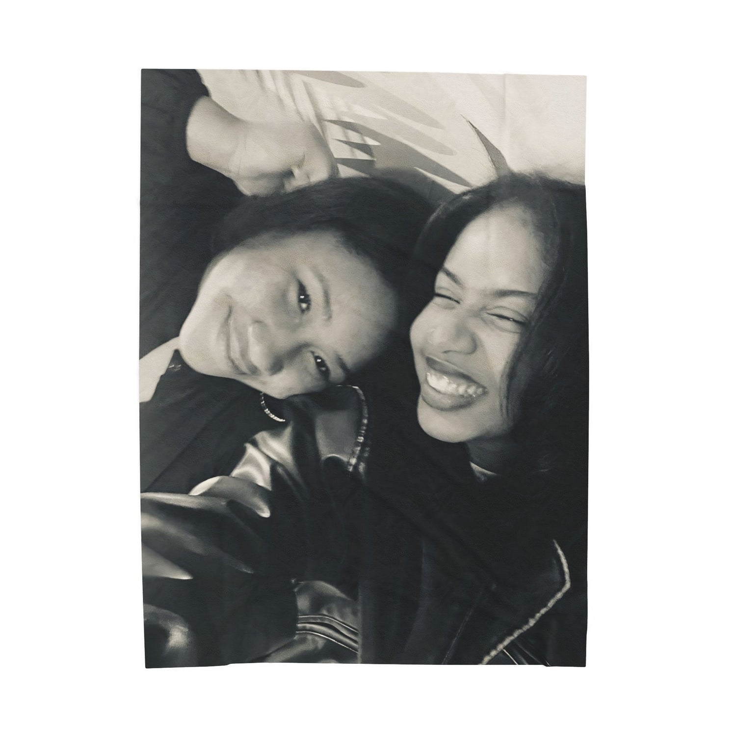 Personalized Portrait Velveteen Plush Blanket — Custom Photo Plush Throw