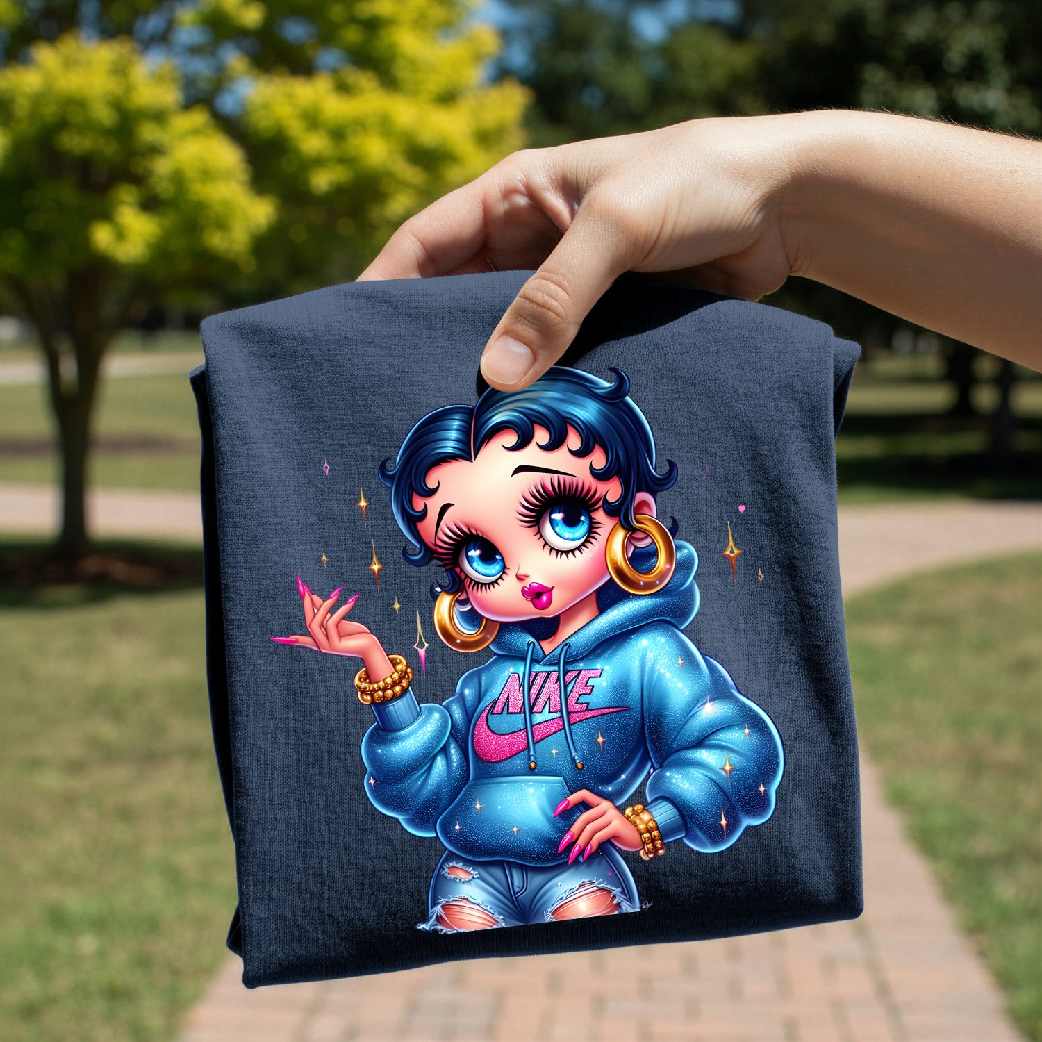 Betty Boop Nike hoodie style screen print transfer sheet