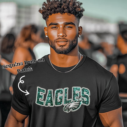 Custom Eagles Sweatshirt with Chenille Patch | Philadelphia Eagles Game Day Crewneck
