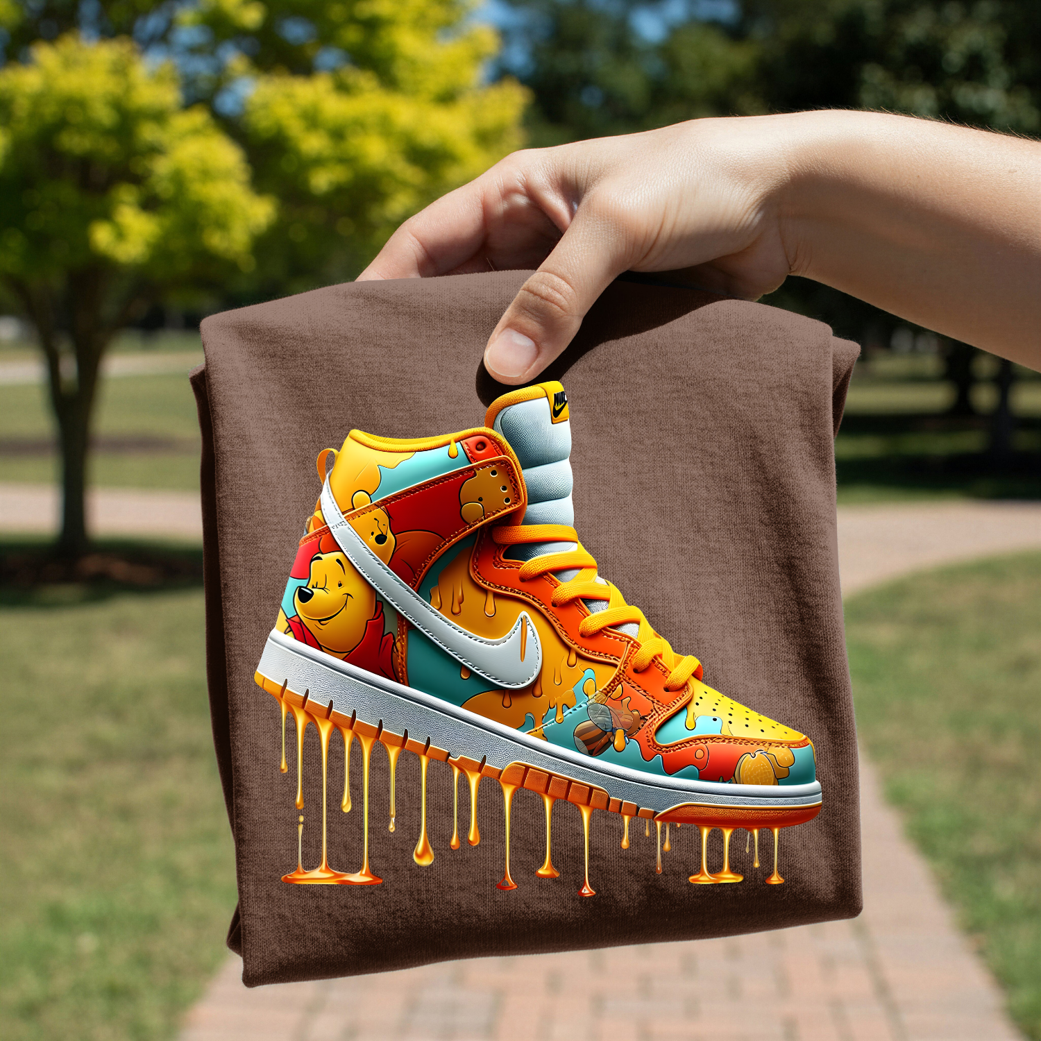 Winnie The Pooh sneaker design on shirt