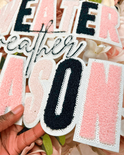 Sweater Weather Season Chenille Patch - PATCH ONLY - 10.5" Iron On Applique