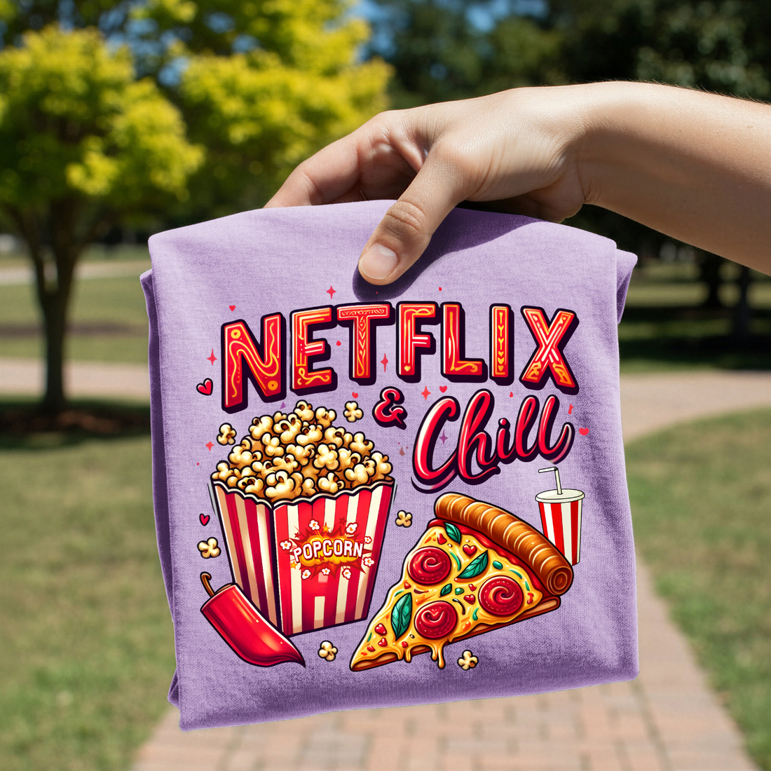 Netflix and Chill design on shirt