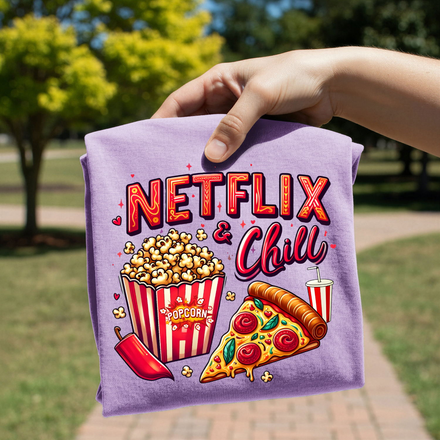Netflix and Chill design on shirt
