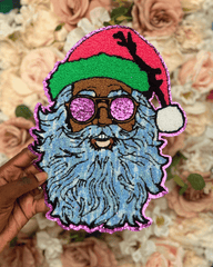 Cool Santa Christmas Chenille Patch - PATCH ONLY - 10.5