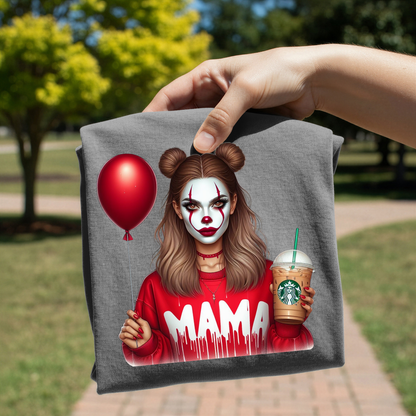 Mama clown balloon design on shirt