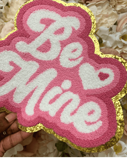 Valentine Be Mine Chenille Patch - PATCH ONLY - 10.5&quot; Iron On Applique
