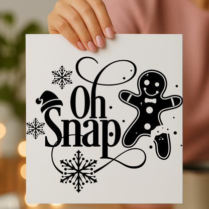 Oh Snap gingerbread man screen print transfer sheet