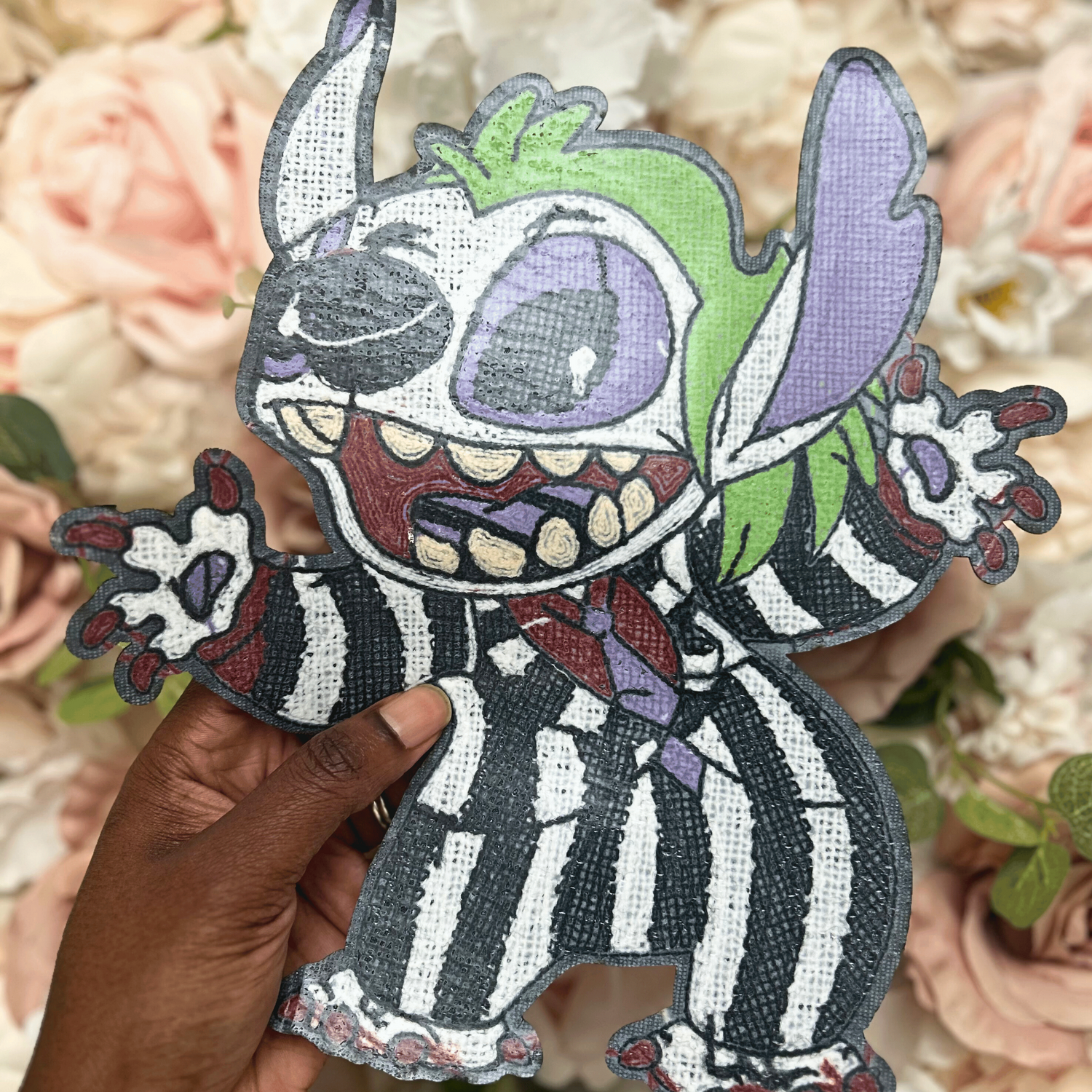 Halloween Monster Chenille Patch-Iron On Applique with Heat Activated Backing