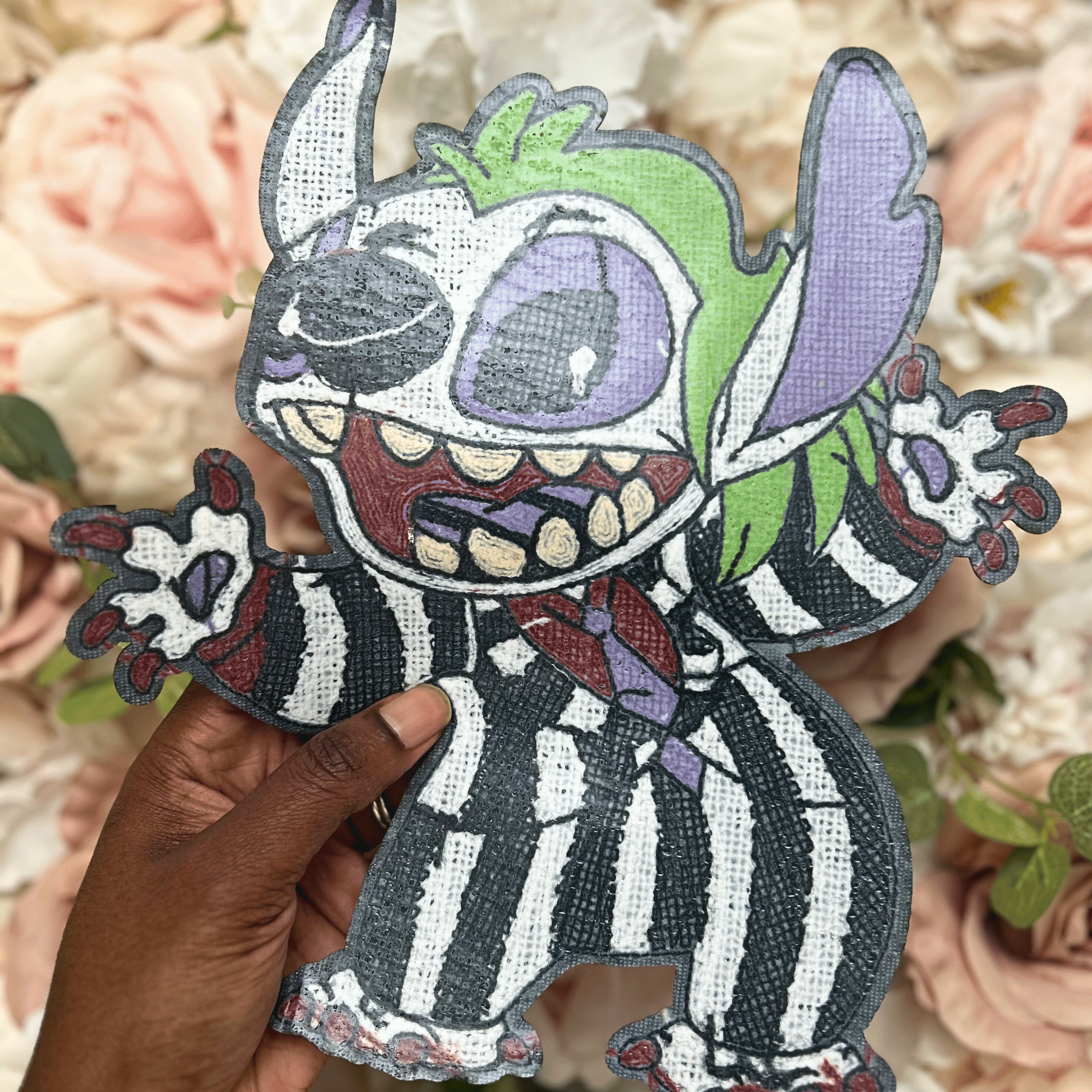 Halloween Monster Chenille Patch-Iron On Applique with Heat Activated Backing