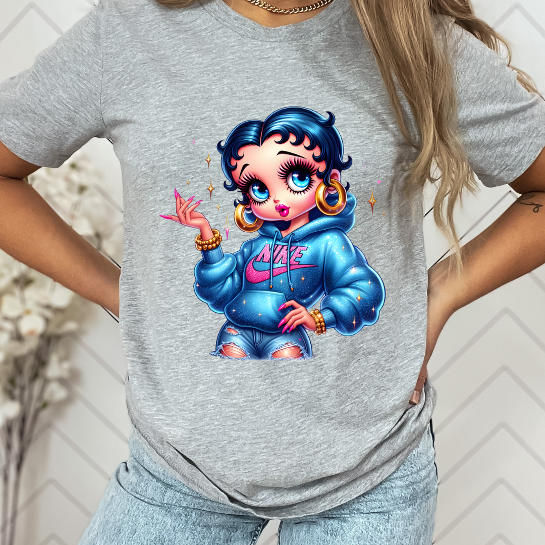 Betty Vibes design printed on soft cotton tee and sweatshirt, featuring motivational graphic tee