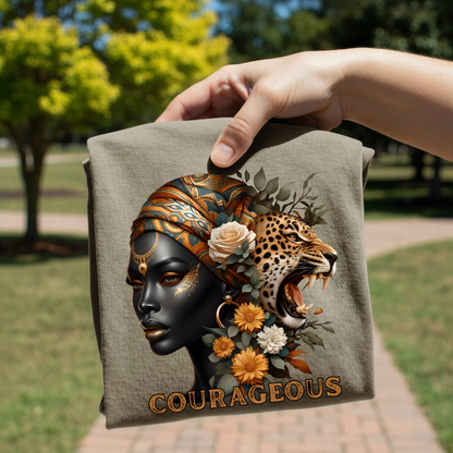 Courageous leopard design on shirt