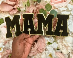 Mama Black And Gold Chenille Patch - PATCH ONLY - 10.5