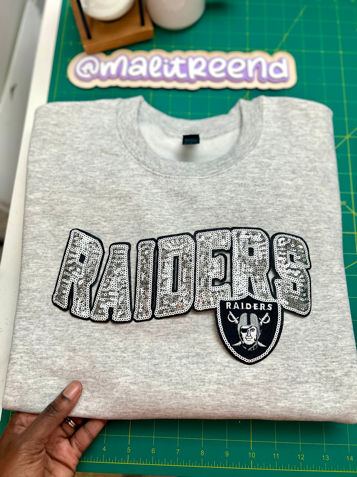 Black &amp; Silver Crewneck Sweaters