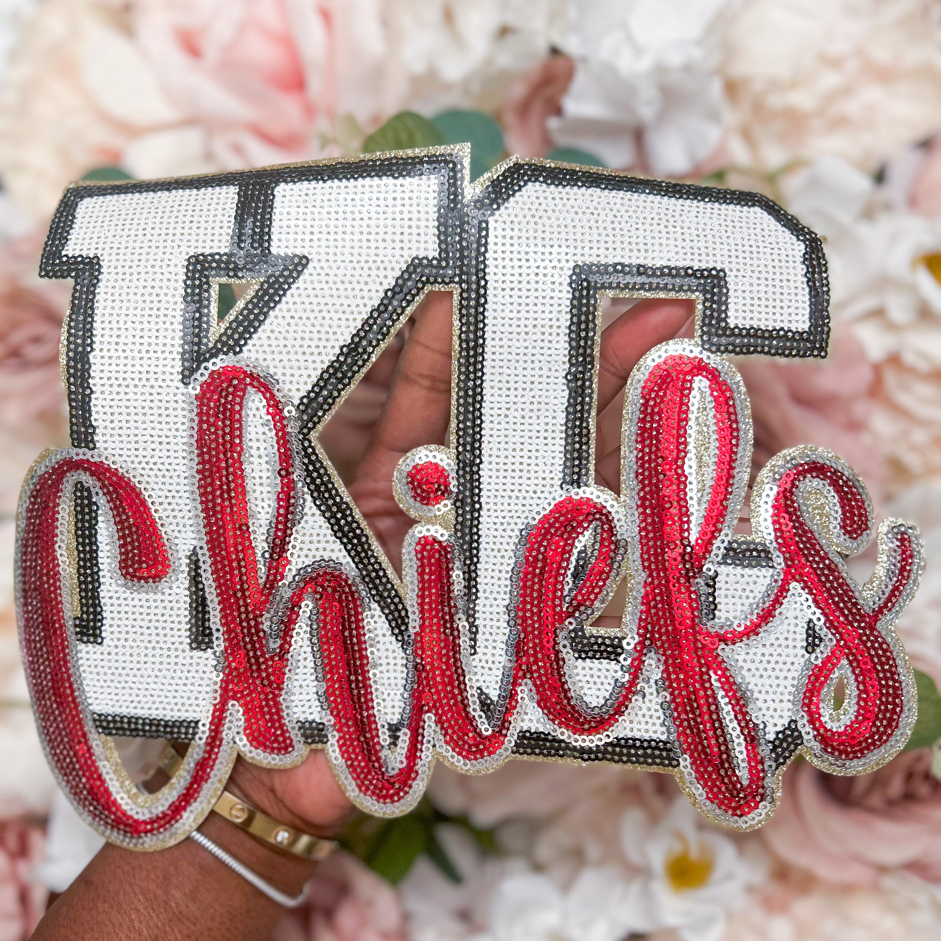 KC Football Chenille Patch- Iron on with Heat Activated Adhesive Backing 10.5 Inch