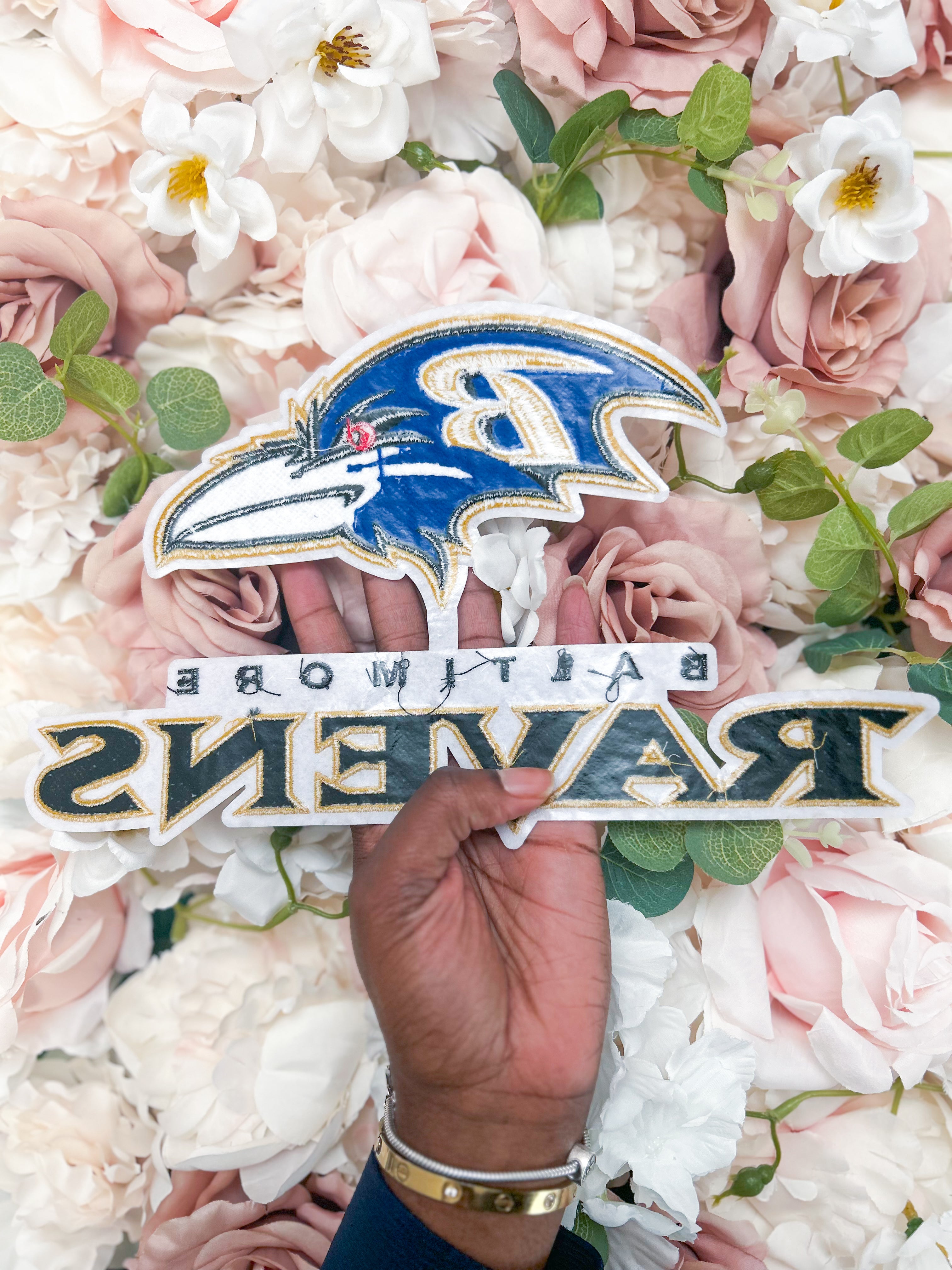 Baltimore Football Chenille Patch - PATCH ONLY - 10.5&quot; Iron On Applique