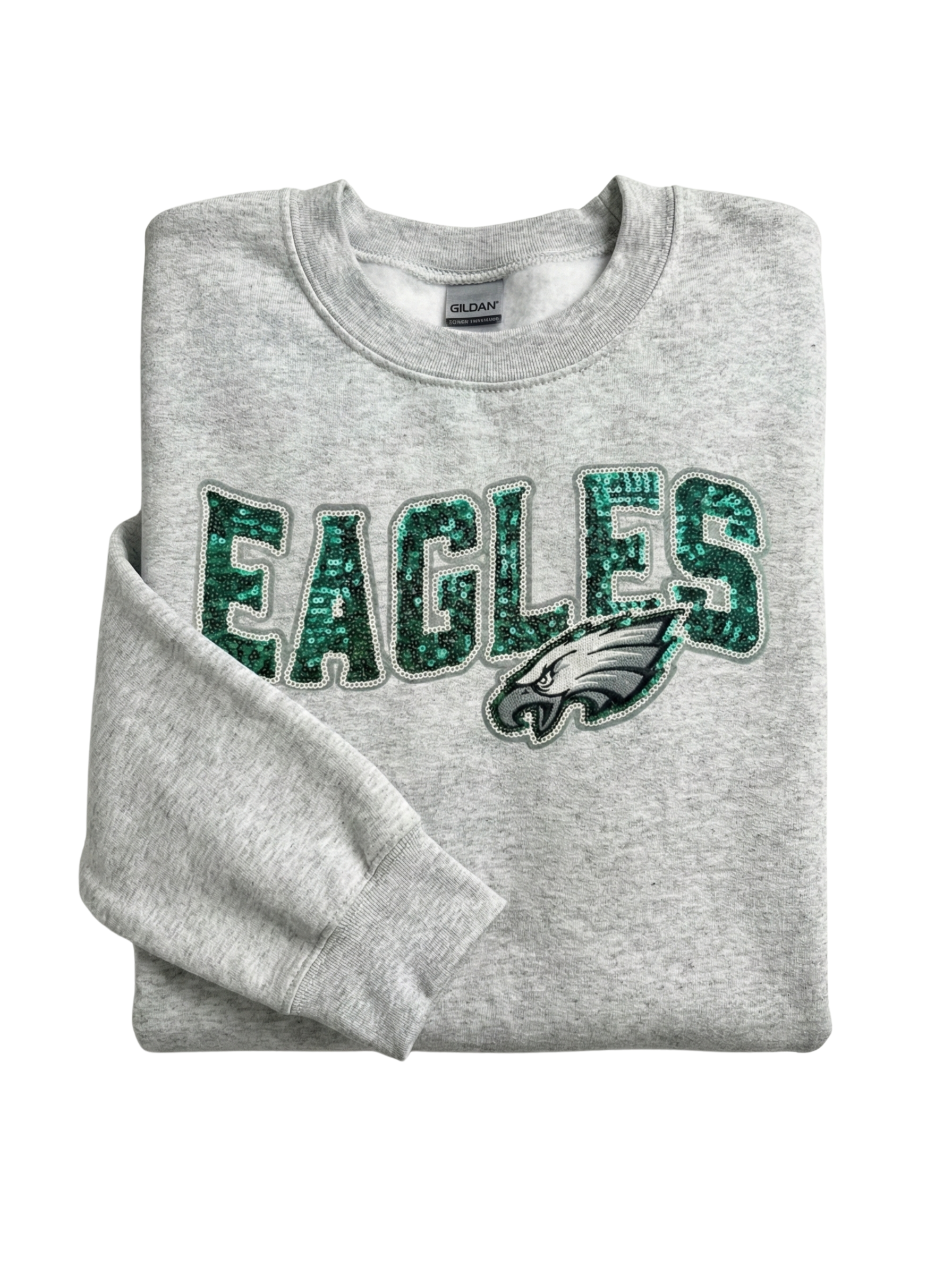 Custom Eagles Sweatshirt with Chenille Patch | Philadelphia Eagles Game Day Crewneck