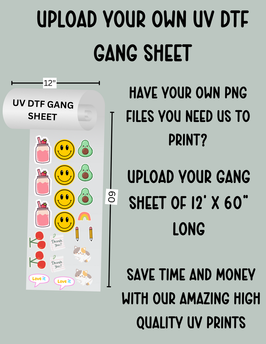 CUSTOM UV DTF GANG SHEET