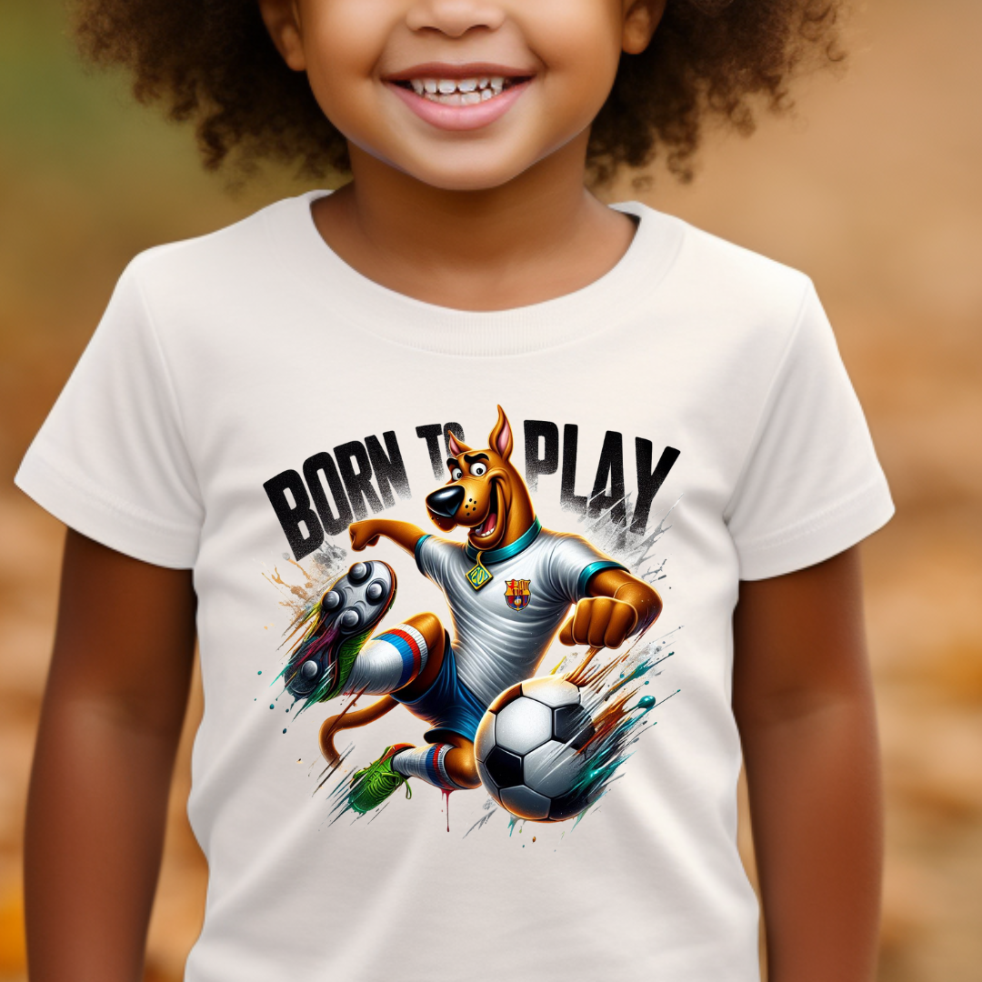 Born To Play Youth Size design printed on soft cotton tee and sweatshirt, featuring motivational graphic tee