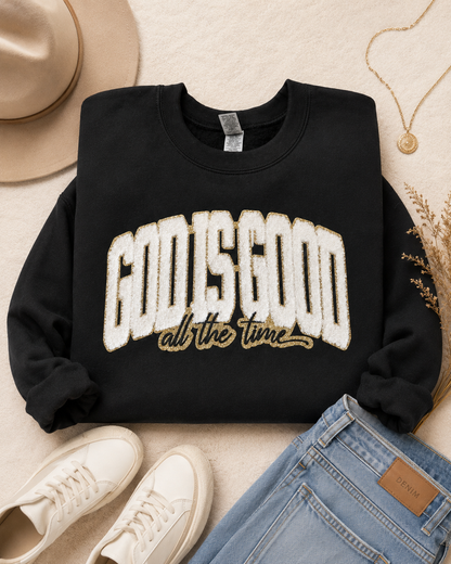 God Is Good All The Time Chenille Patch | Christian Iron-On Patch