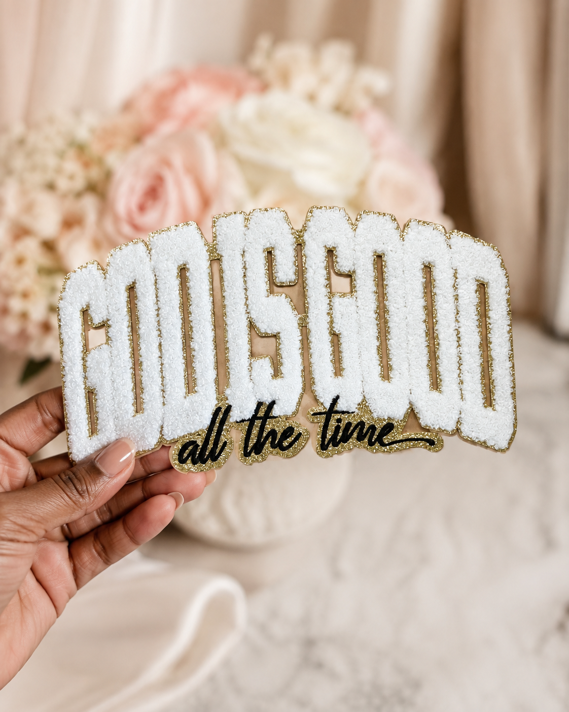 God Is Good All The Time Chenille Patch | Christian Iron-On Patch