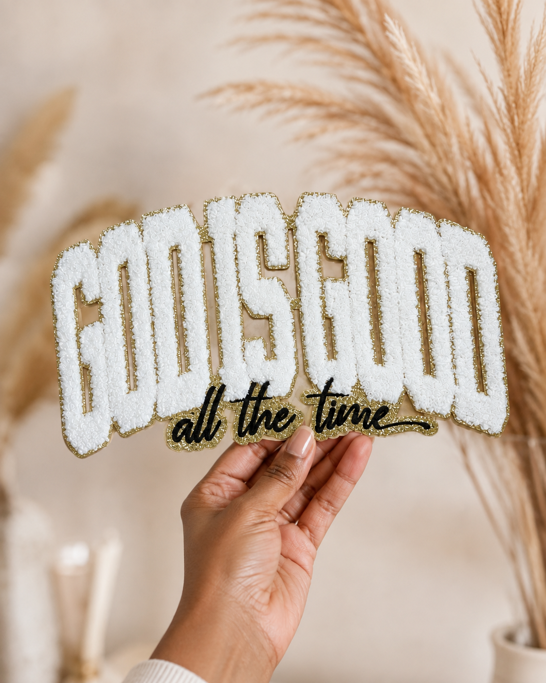 God Is Good All The Time Chenille Patch | Christian Iron-On Patch