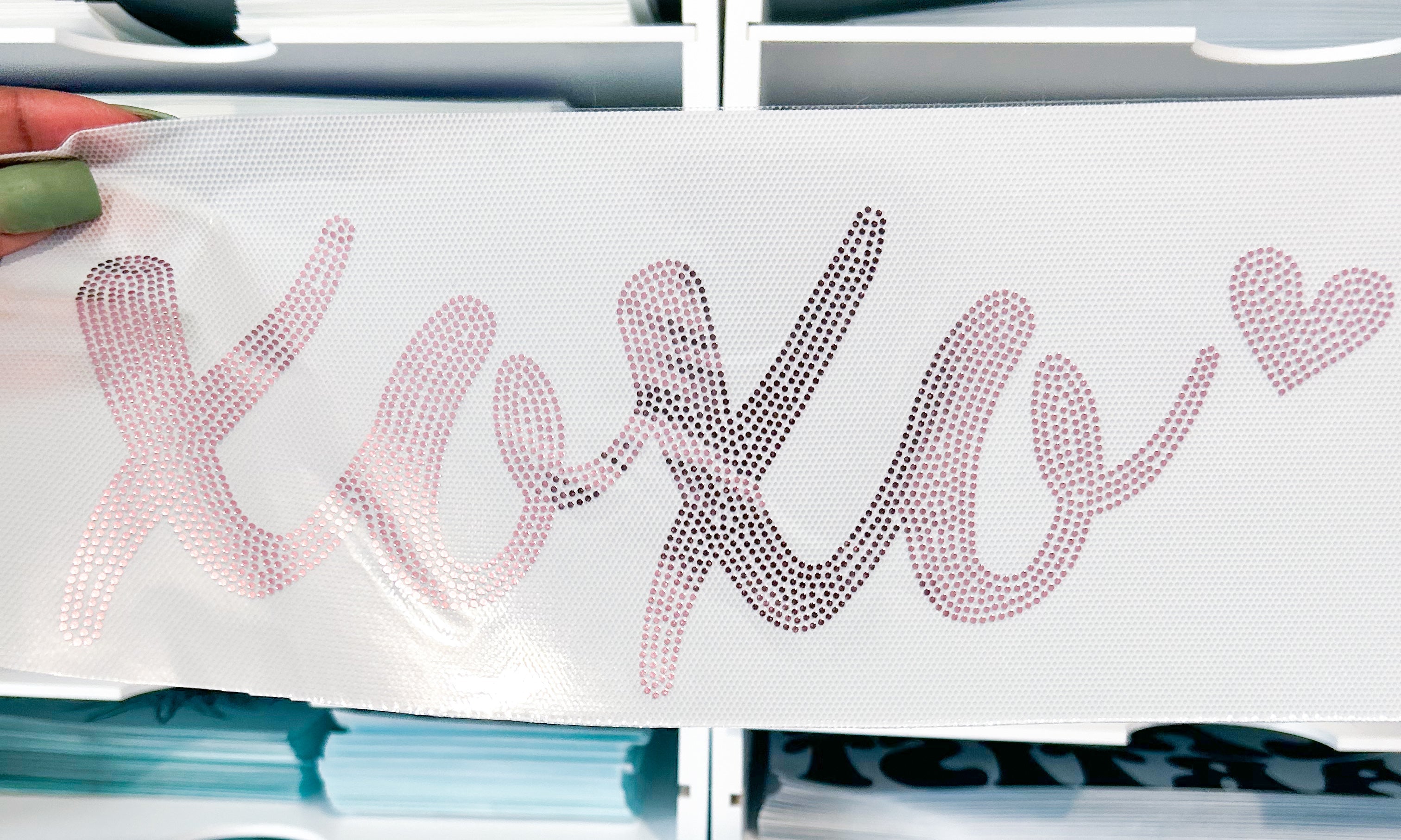 Xoxo Glitter design printed on soft cotton tee and sweatshirt, featuring motivational graphic tee