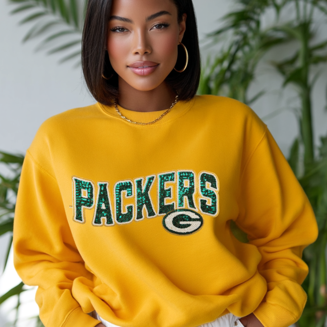 Packers Iron-On Patch – DIY T-Shirt Applique – Sports Chenille Patch for Crafts