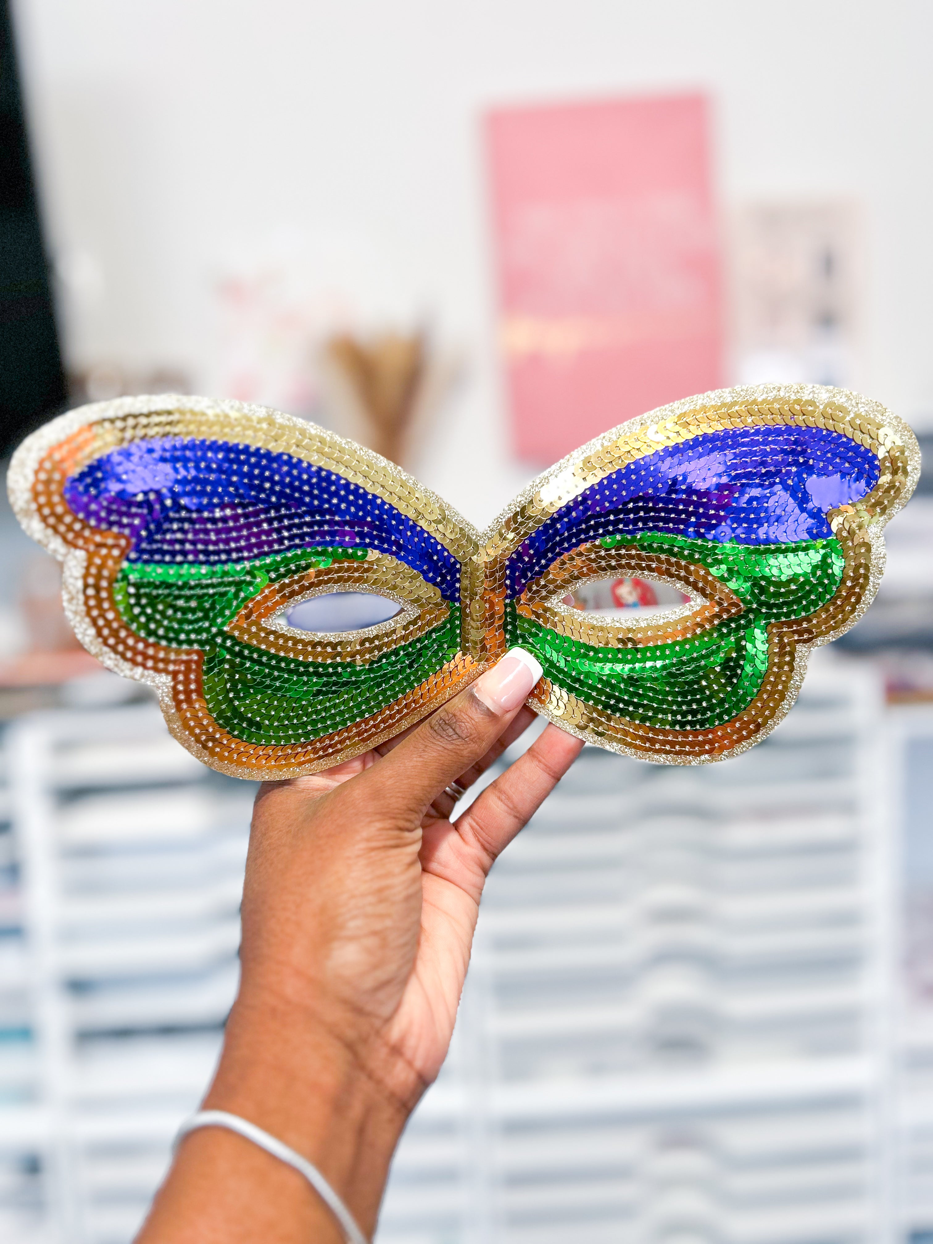 Mardi Gras Mask - Sequins Chenille