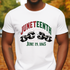 Juneteenth design printed on soft cotton tee and sweatshirt, featuring motivational graphic tee