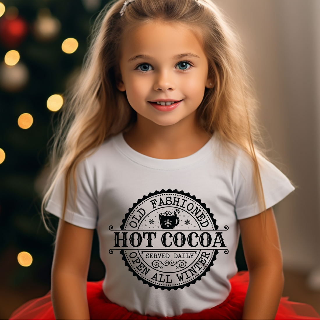 Hot Cocoa design printed on soft cotton tee and sweatshirt, featuring motivational graphic tee