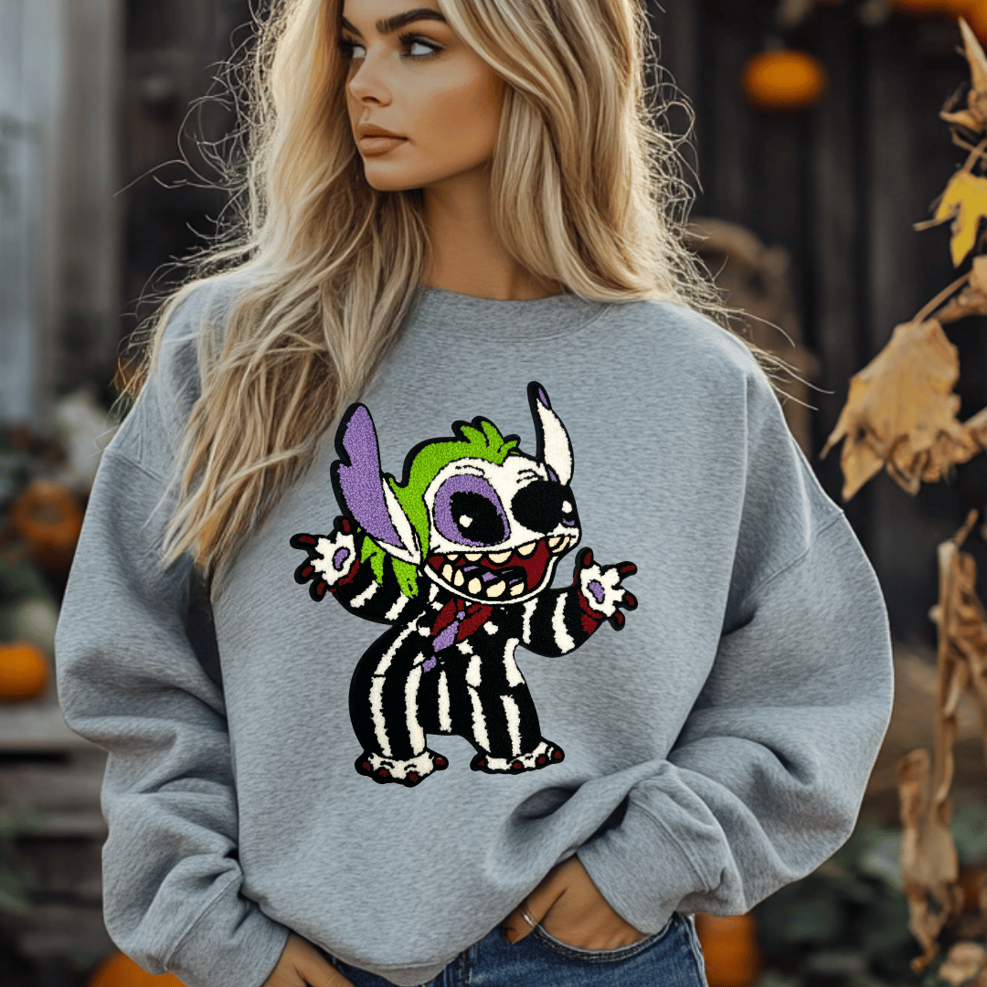 Halloween Monster Chenille Patch-Iron On Applique with Heat Activated Backing