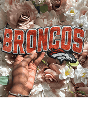 Denver Football Chenille Patch-Iron On Applique with Heat Activated Backing- PATCH ONLY!!