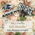 Baltimore Ravens patches on a floral background with text about a bundle offer.