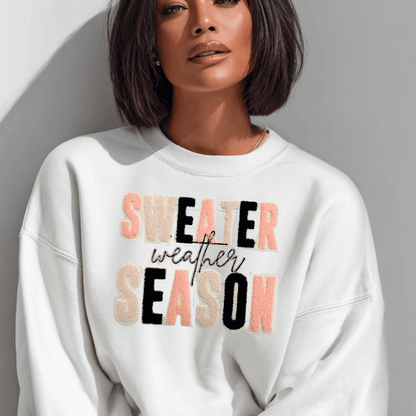 Sweater Weather Season Chenille Patch - PATCH ONLY - 10.5&quot; Iron On Applique