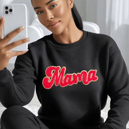 Pink Mama Color Chenille Patch-Iron On Applique with Heat Activated Backing