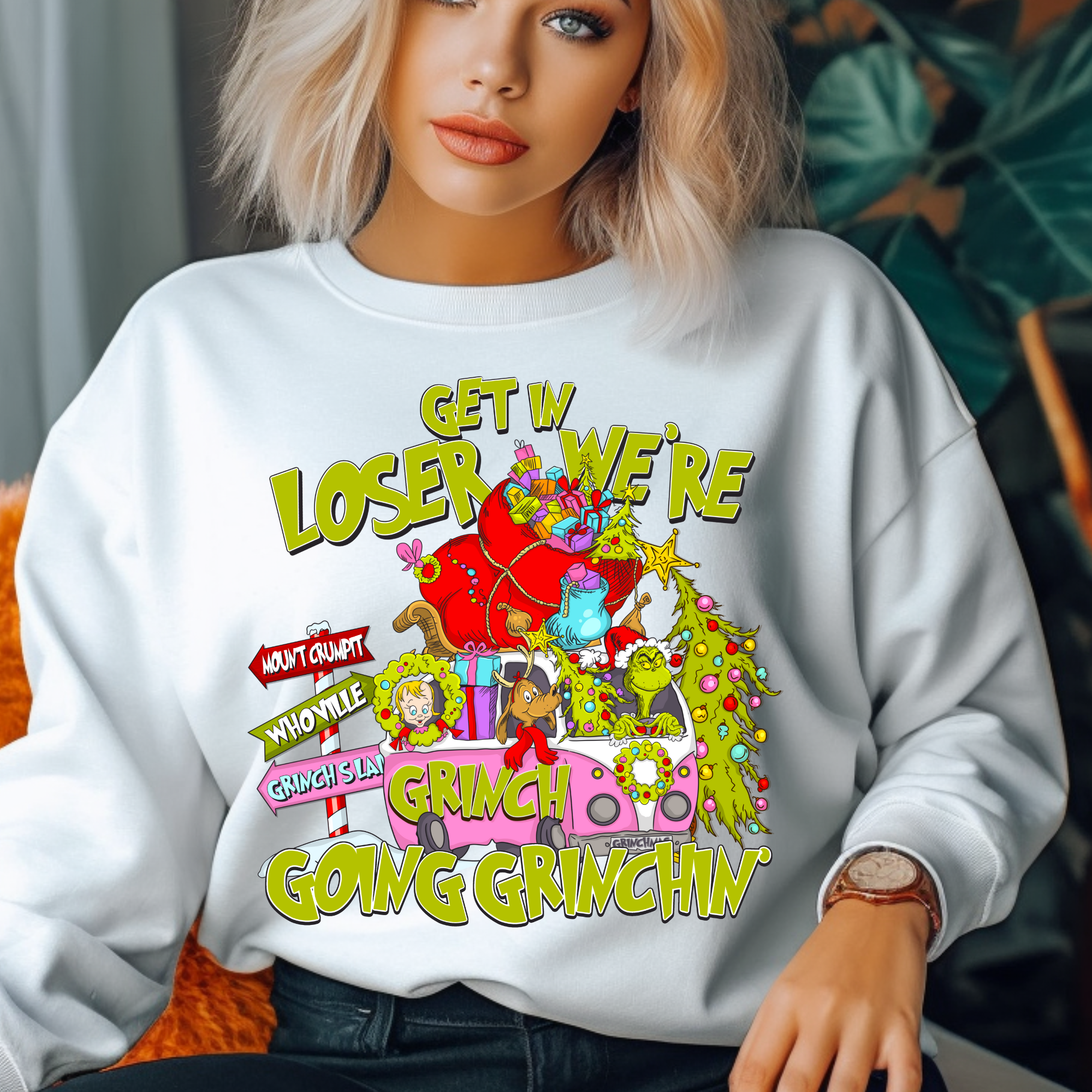 Get In Loser design printed on soft cotton tee and sweatshirt, featuring motivational graphic tee