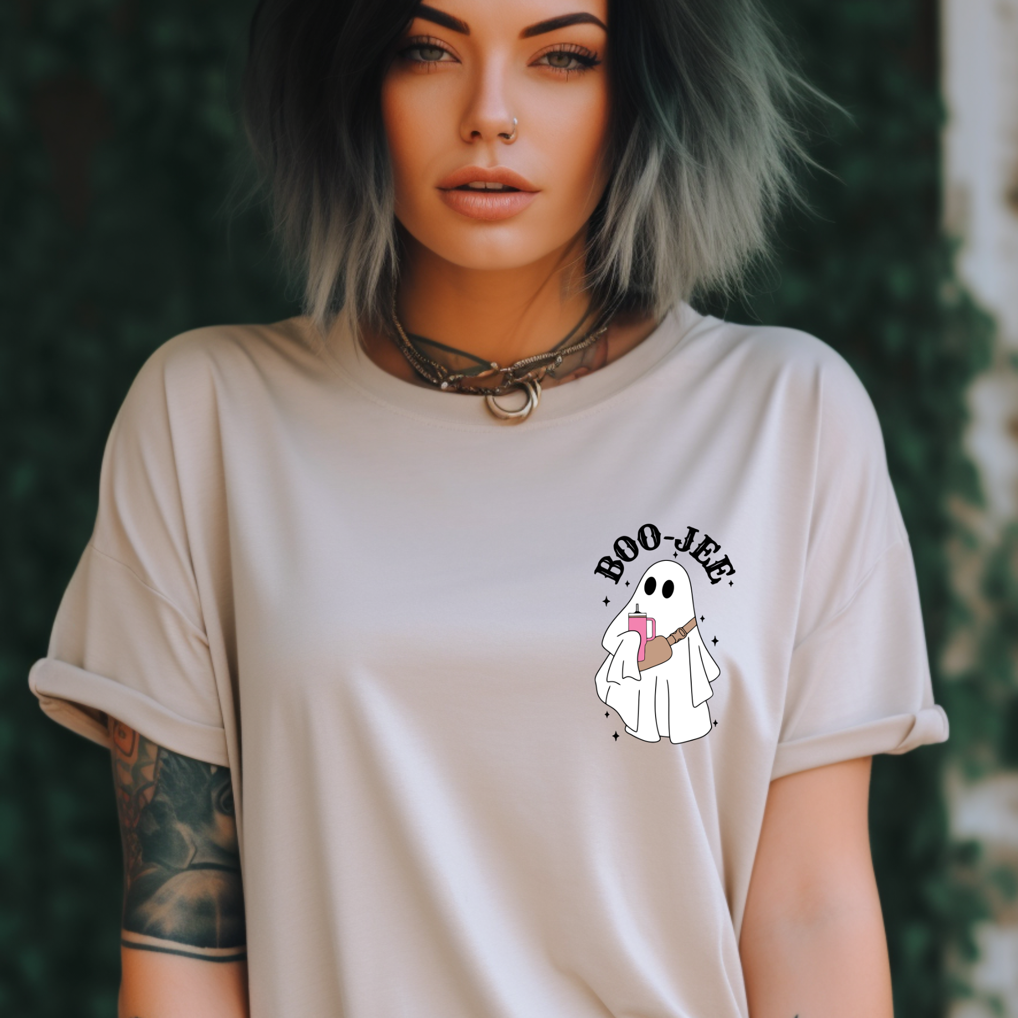 Boo Jee design printed on soft cotton tee and sweatshirt, featuring motivational graphic tee