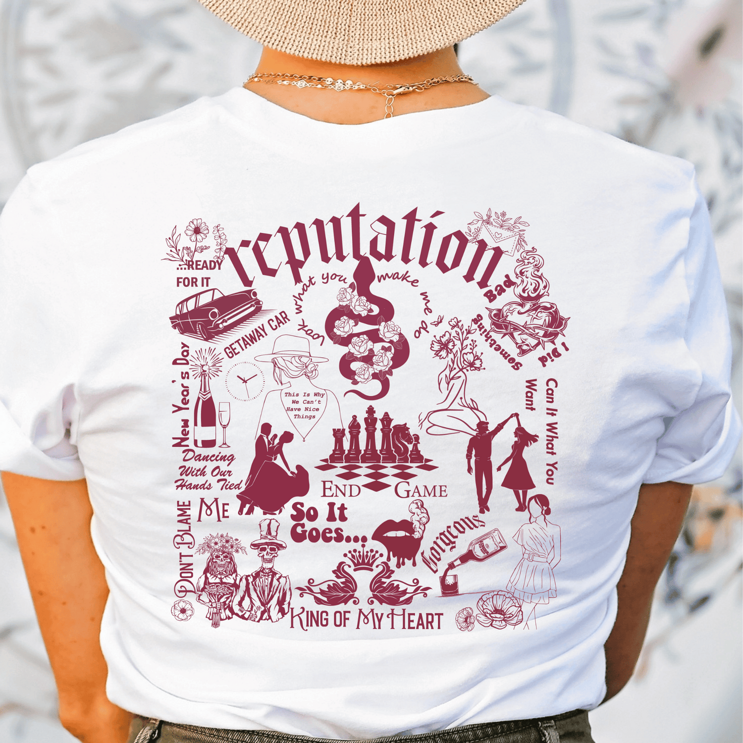 Reputation design printed on soft cotton tee and sweatshirt, featuring motivational graphic tee