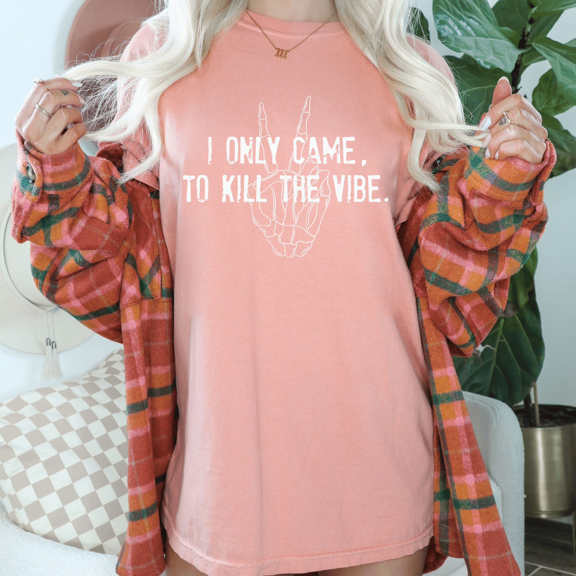 Kill The Vibe design printed on soft cotton tee and sweatshirt, featuring motivational graphic tee