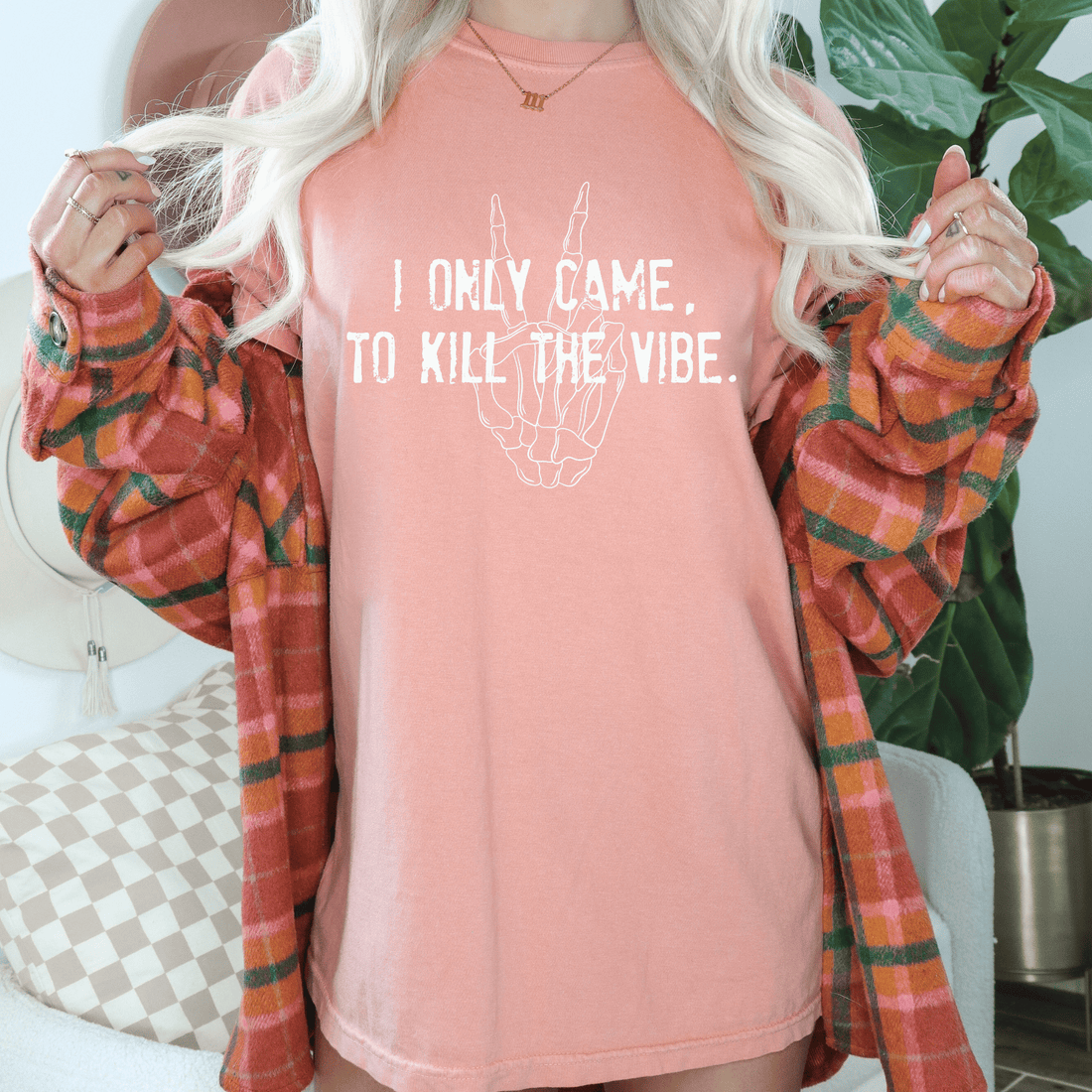 Kill The Vibe design printed on soft cotton tee and sweatshirt, featuring motivational graphic tee