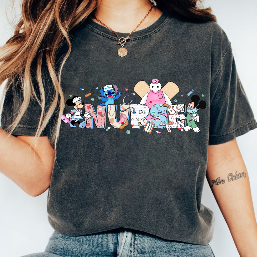 Fun Nurse design printed on soft cotton tee and sweatshirt, featuring motivational graphic tee