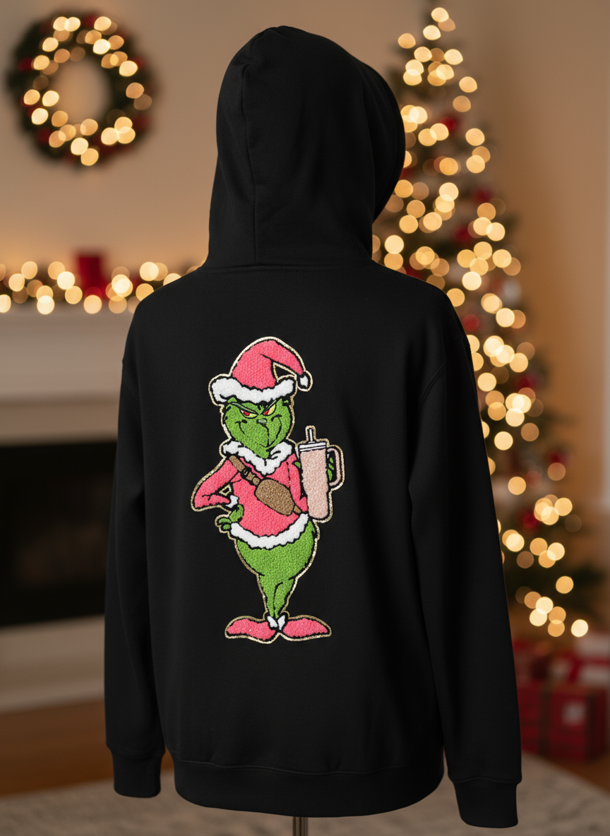 Grinch Patch on Hoodie - Proper Proportions
