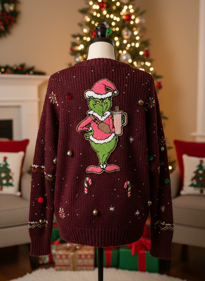 Grinch Patch on Red Sweater - Proper Proportions