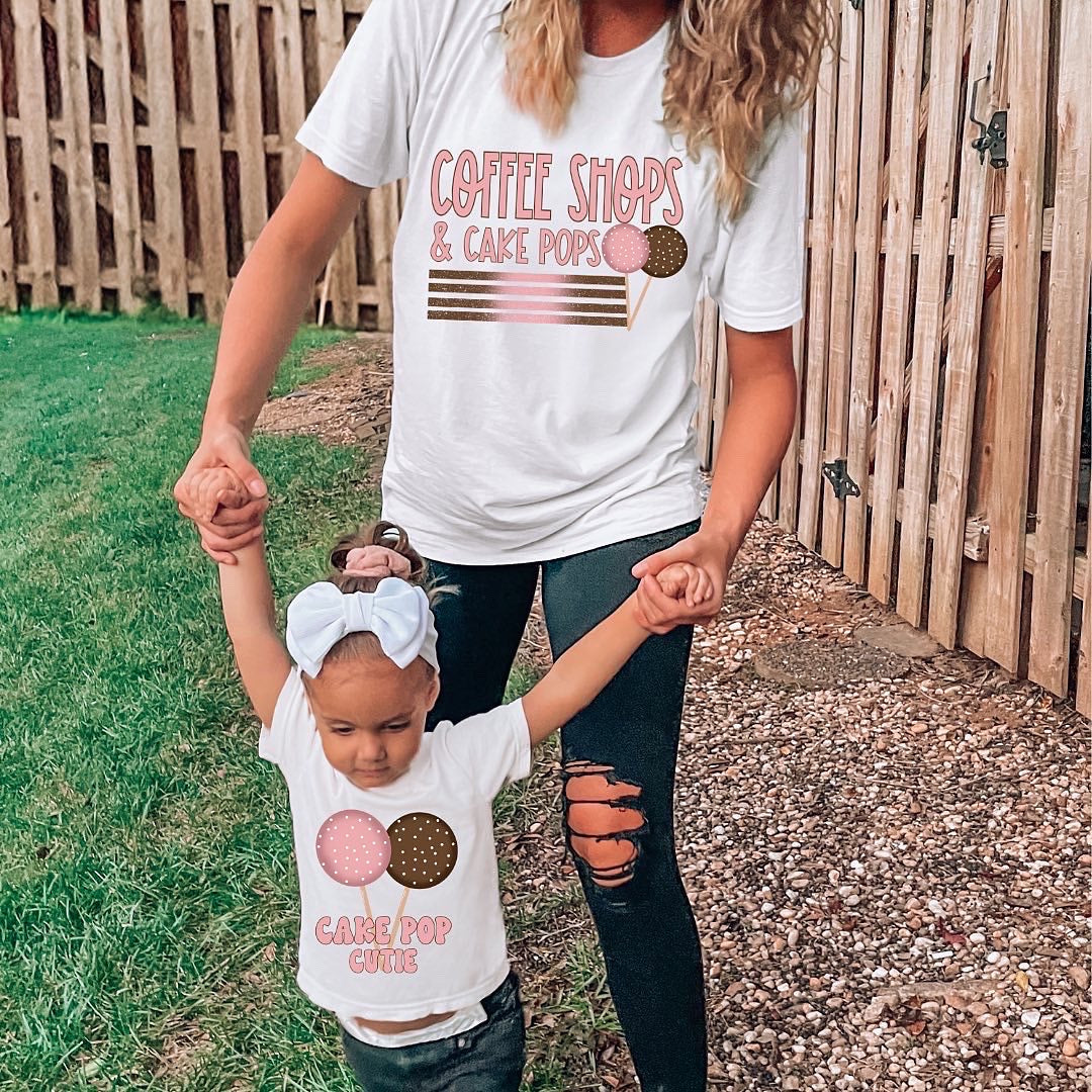 Coffee Shop Cake Pop Cutie design printed on soft cotton tee and sweatshirt, featuring motivational graphic tee