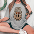 Hooded Smiley Face design printed on soft cotton tee and sweatshirt, featuring motivational graphic tee